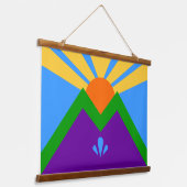 Wandtapijt met vlag van Manitou Springs Hangend Wandkleed (Gebogen)