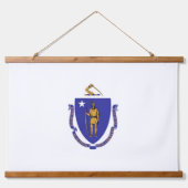 wandtapijt met vlag van Massachusetts, VS Hangend Wandkleed (Voorkant)