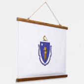 wandtapijt met vlag van Massachusetts, VS Hangend Wandkleed (Gebogen)