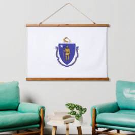 wandtapijt met vlag van Massachusetts, VS Hangend Wandkleed