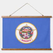 wandtapijt met vlag van Minnesota, VS Hangend Wandkleed (Voorkant)