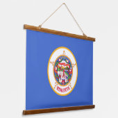 wandtapijt met vlag van Minnesota, VS Hangend Wandkleed (Gebogen)