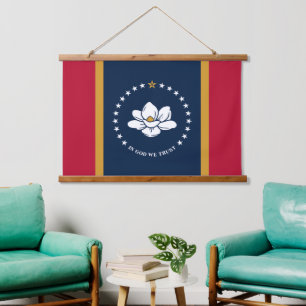 Wandtapijt met vlag van Mississippi State, VS Hangend Wandkleed