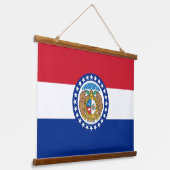 wandtapijt met vlag van Missouri, VS Hangend Wandkleed (Gebogen)