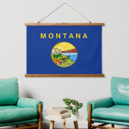 wandtapijt met vlag van Montana, VS Hangend Wandkleed