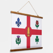 Wandtapijt met vlag van Montreal, Quebec Hangend Wandkleed (Gebogen)