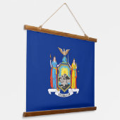 wandtapijt met vlag van New York, VS Hangend Wandkleed (Gebogen)