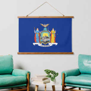 wandtapijt met vlag van New York, VS Hangend Wandkleed