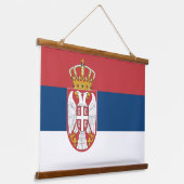 Wandtapijt met vlag van Servië Hangend Wandkleed (Gebogen)