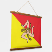 Wandtapijt met vlag van Sicilië, Italië Hangend Wandkleed (Gebogen)