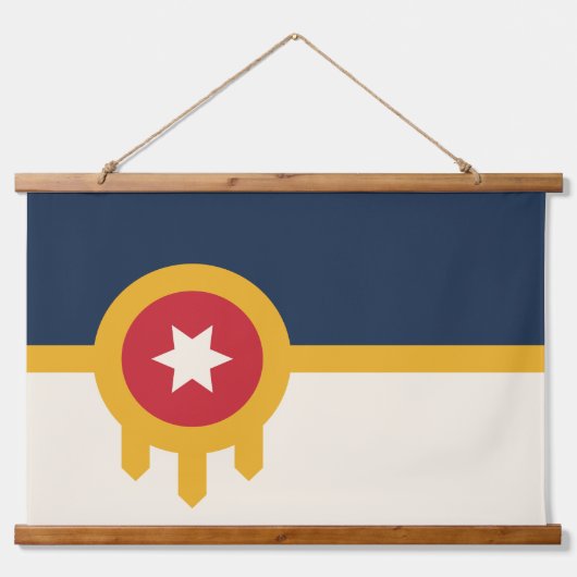 Wandtapijt met vlag van Tulsa, Oklahoma Hangend Wandkleed (Voorkant)