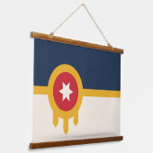 Wandtapijt met vlag van Tulsa, Oklahoma Hangend Wandkleed (Gebogen)