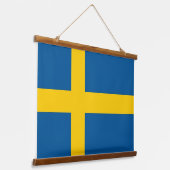 Wandtapijt met vlag van Zweden Hangend Wandkleed (Gebogen)