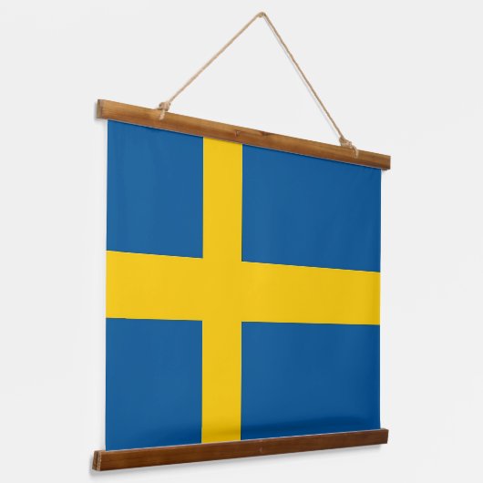 Wandtapijt met vlag van Zweden Hangend Wandkleed (Gebogen)