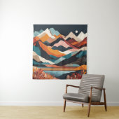 Wandtapijt Moderne Kunst Bergen Maan Natuur Kunst Wandkleed (In situ)