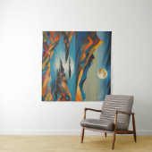 Wandtapijt Moderne Kunst Bergen Moon Lake Art Wandkleed (In Situ (horizontaal))