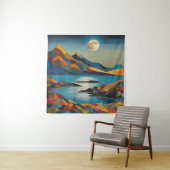 Wandtapijt Moderne Kunst Bergen Moon Lake Art Wandkleed (In situ)