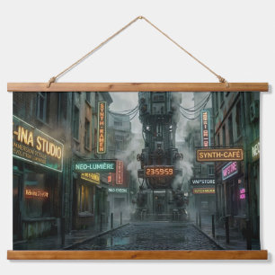 Wandtapijt steeg megalopool Cyberpunk Neon Hangend Wandkleed