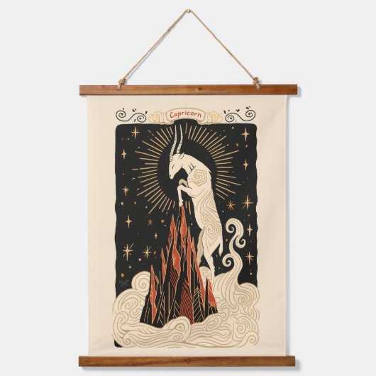 Wandtapijt Steenbok Hemelse Zodiac Art Hangend Wandkleed (Voorkant)