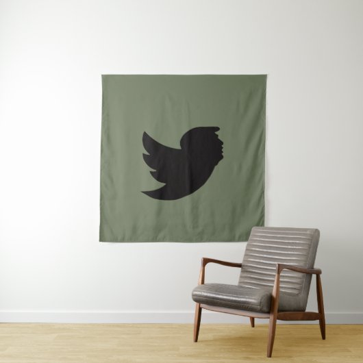 WANDTAPIJT - T BIRD DESIGN - GROEN/ZWART WANDKLEED (In situ)