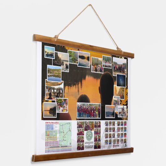 Wandtapijt van Canoe Trails 2024 Canadese reis Hangend Wandkleed (Gebogen)