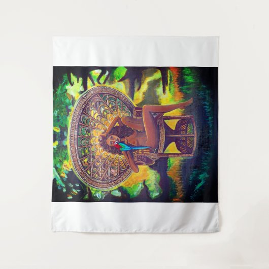 Wandtapijt van tuinscène met bohemien Afbeelding Wandkleed (Voorkant)