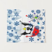 Wandtapijten Kerst Pinguïn Wandkleed (Voorkant (horizontaal))