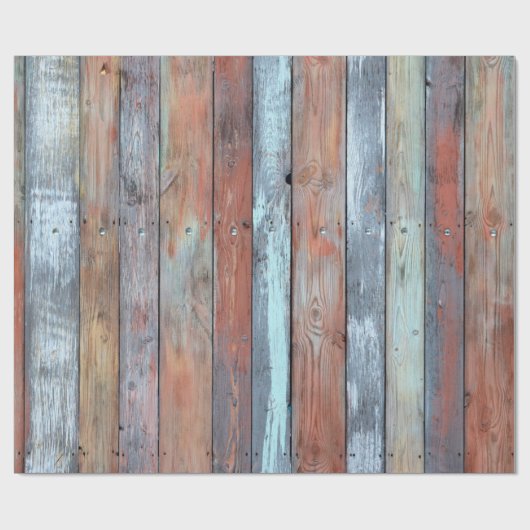 Wandtextuur, oud, meerkleurig geverfd hout cadeaupapier (Vlak)