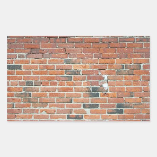  wandtextuur van rode bloedbrander rechthoekige sticker (Voorkant)