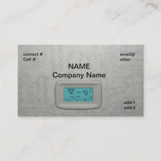 wandthermostaat op warmte visitekaartje (Voorkant)