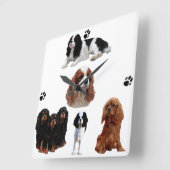 Wanduhr Cavalier-King-Charles-Spaniel Vierkante Klok (Hoek)