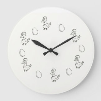 Wanduhr! Das Huhn oder das Ei! Die Küchenuhr! Grote Klok