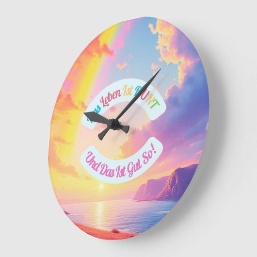 Wanduhr Das Leben ist Bunt! Grote Klok (Hoek)