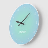 Wanduhr Farbverlauf NCS Turquoise / Light Blue Grote Klok (Hoek)