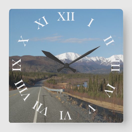 Wanduhr Highway Vierkante Klok (Voorkant)