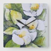 Wanduhr_Magnolie Vierkante Klok (Voorkant)