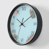  Wanduhr „Pastell Leaf – Pastellblau“ (Hoek)