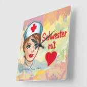 Wanduhr quadrat - Schwester Herz Vierkante Klok (Hoek)