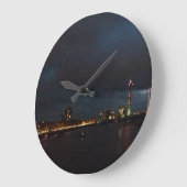 Wanduhr Skyline Düsseldorf bei Nacht Grote Klok (Hoek)