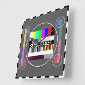 Wanduhr "Testbild" Vierkante Klok (Hoek)