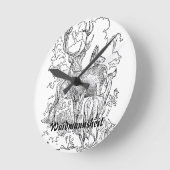 Wanduhr Waidmannsheil Hirschrudel Ronde Klok (Hoek)