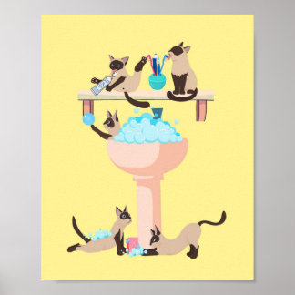 Wandwand van kat poster