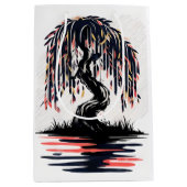 Wanend Vuur Witte Achtergrond Medium Cadeauzakje (Voorkant)