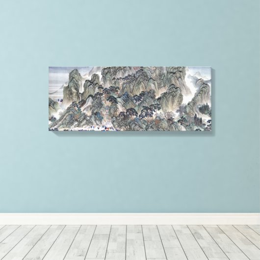 Wang Hui Ji'nan naar de berg Tai Canvas Afdruk (Insitu (Houten vloer))