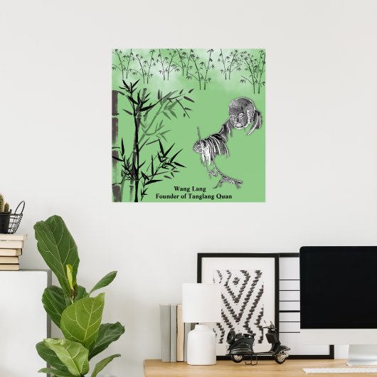 Wang Lang Founder of Tanglang Quan Poster (Thuiskantoor)