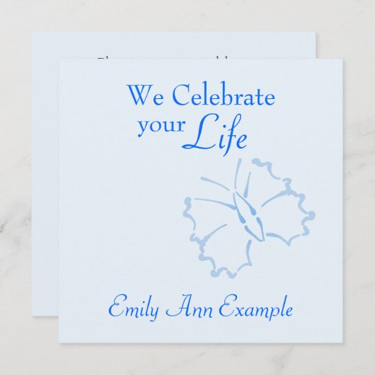  wang / (levende) begrafenis - vlinder kaart (Voorkant / Achterkant)