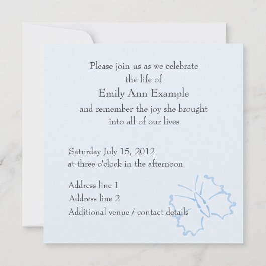  wang / (levende) begrafenis - vlinder kaart (Achterkant)