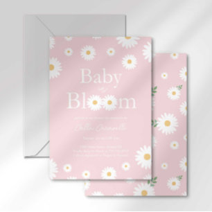 Wangen Daisy Baby in Bloei Baby Shower Uitnodiging