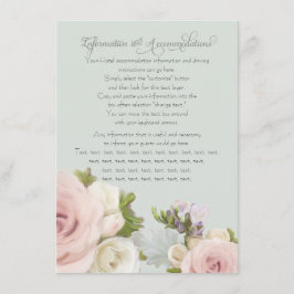 Wangen Wit Bloemig Stof Roze Boeket Details Kaart