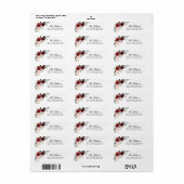 Wangenrood & Bourgogne Roze Retouradreslabels Etiket (Full Sheet)